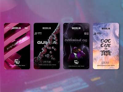 Flyers for different djs. design graphic design illustration logo ui vector