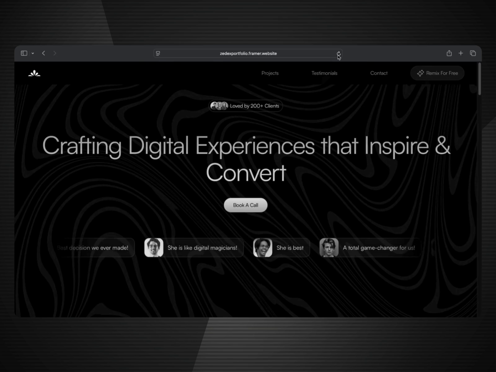 Example of Framer Website Development | No Code Web