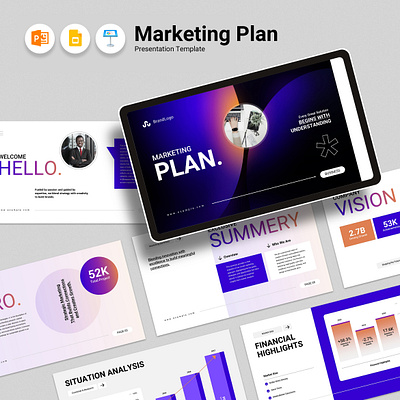 Marketing Plan Presentation Template agency brand identity business business slide company profile corporate corporate business design google slide illustration marketing plan minimal modern pitchdeck powerpoint pptx presentation proposal slide template