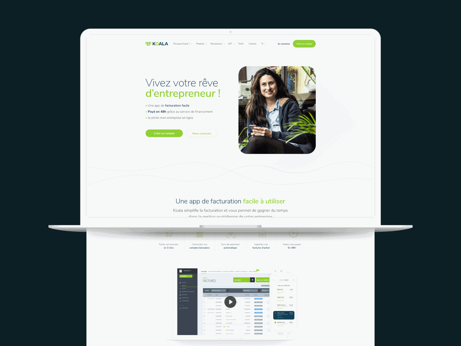 Koalaboox belgium blue brussels design finance graphic design green responsive ui website