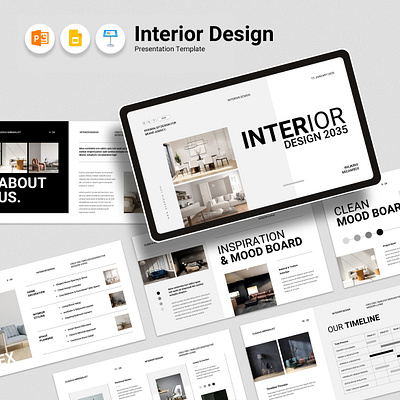 Interior Design Presentation Template animation architecture architecture design creative creative portfolio design fashion graphic design interior design lookbook minimal minimalist photography portfolio powerpoint presentation presentation design resume slide template