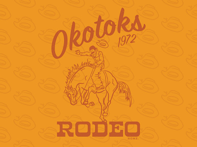 Okotoks Rodeo | Artwork apparel design cowboy design graphic design horses illustration merchandise retro rodeo vector vintage western