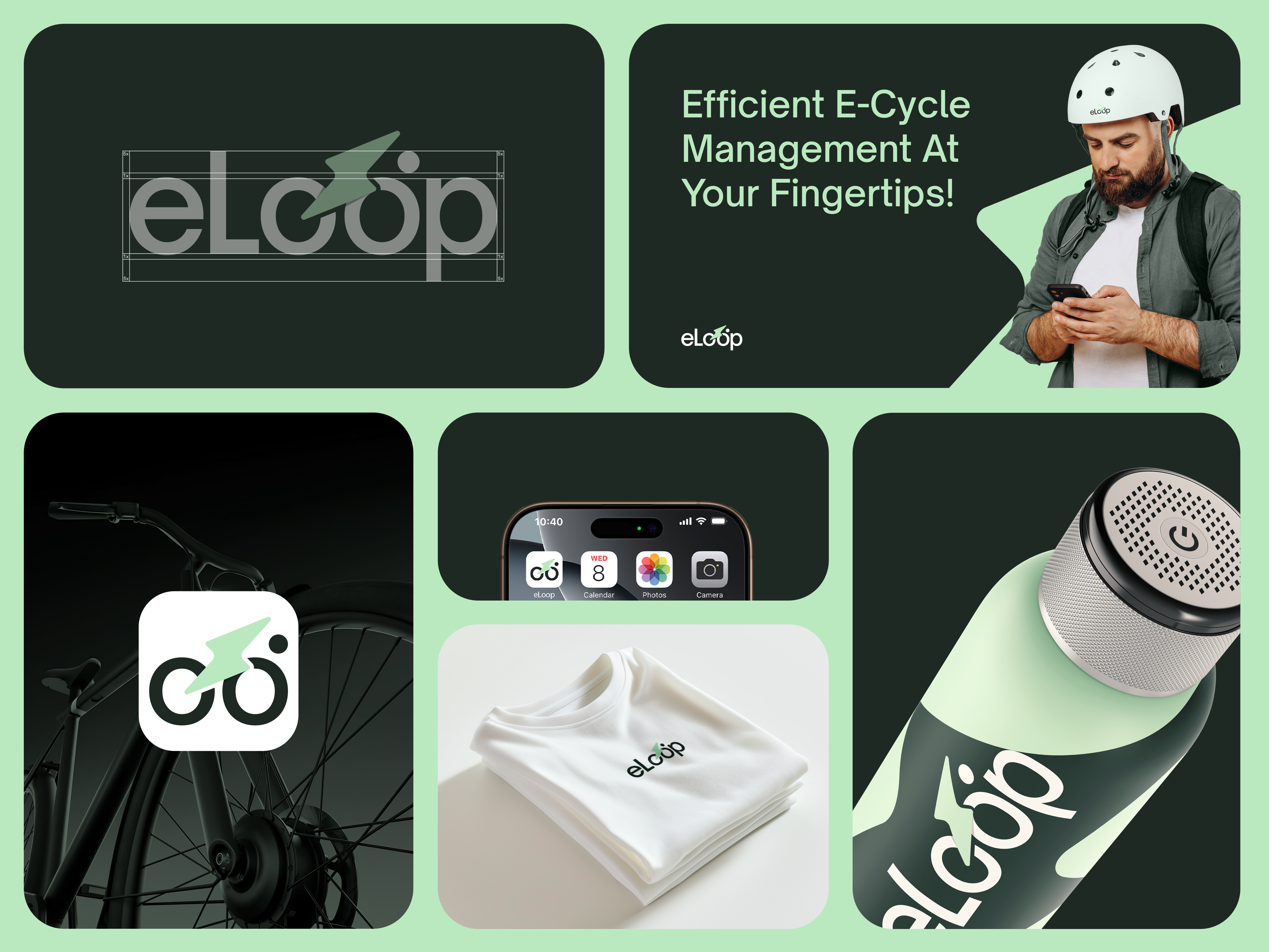 eLoop - eCycle Management Logo & Branding Design brand identity branding cycle logo cycle management logo cycle mobile app logo ebike ecycle logo eloop logo logo design logo mark logotype modern logo panze