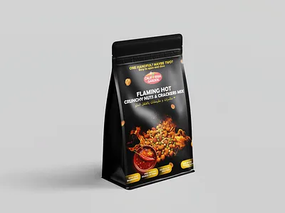 Flaming Hot Crunchy Nuts & Crackers Mix – Pouch Packaging Design branddesigner brandingdesign creativedesign designerwork designshowcase dribbbledesign fmcgdesign foodbranding graphicdesign labeldesign packagingconcept packagingdesign packaginginspiration portfoliodesign productbranding productdesign snackpackaging visualidentity