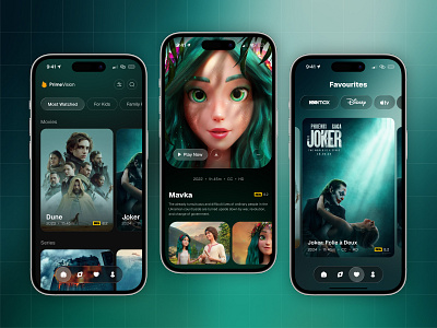 Movie Streaming Mobile Concept app black concept dark mobile app mobile application movie moviestreaming responsive design series streaming streamingplatform ui uiux ux