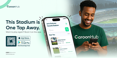 GaroonHub Marketing designs designer garoonhub goplay graphic design marketing posters social media stadium booking suhayb gadhle turf booking