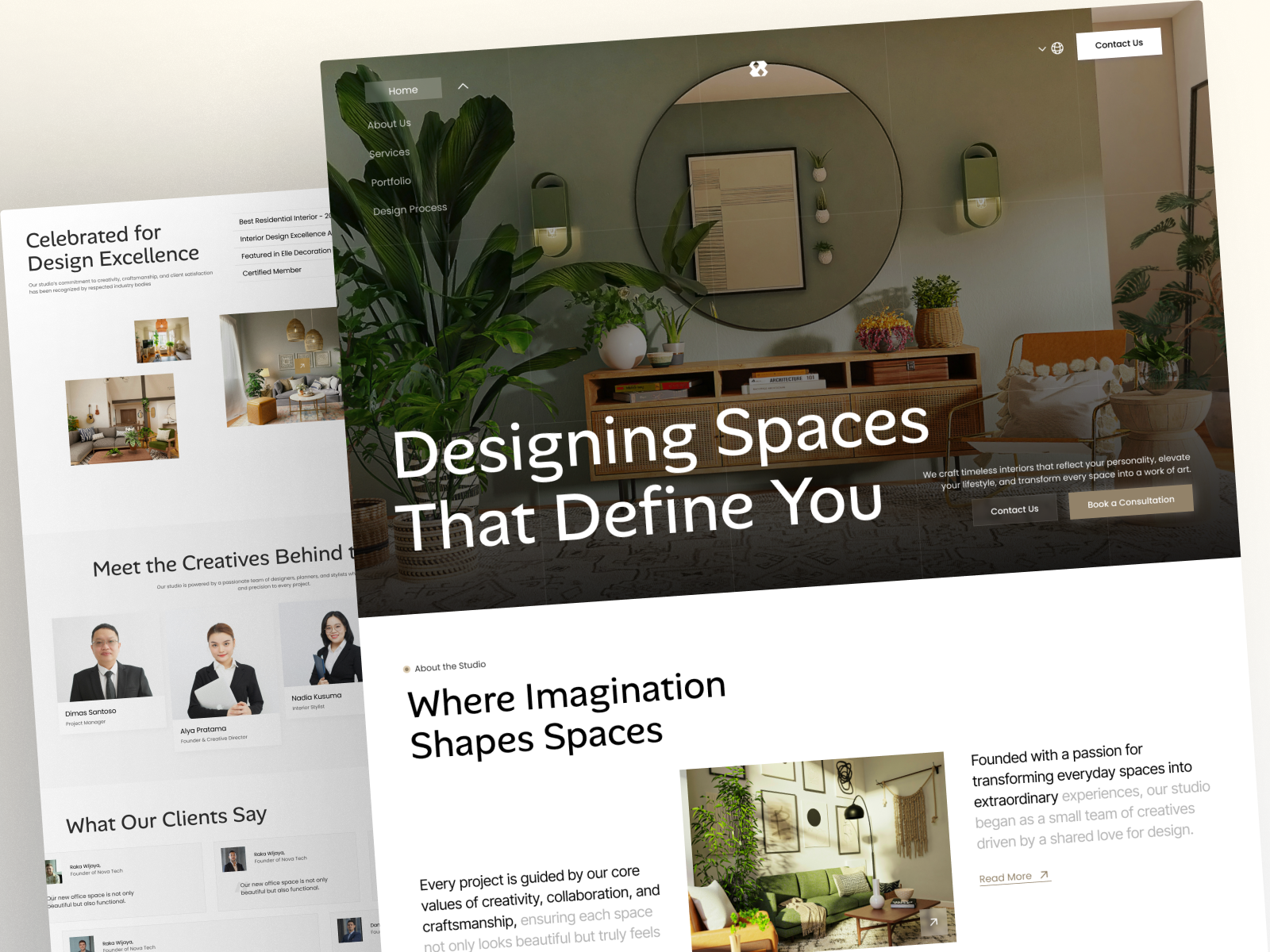 Interior Design Studio Landing Page for Modern Living clean