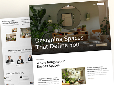 Interior Design Studio Landing Page for Modern Living clean