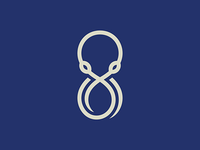 Simple Octopus Infinity Symbol Logo branding design eight endless graphic design infinity kraken logo loop looping minimalist octopus