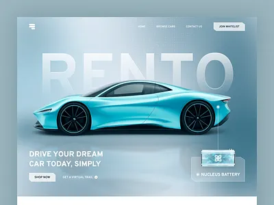 Car Rental Landing Page - Hero Section app design automotive booking app car rental clean design dashboard figma hero section landing page minimal ui modern design product design rental car sleek ui ui design uiux ux design web design website website ui