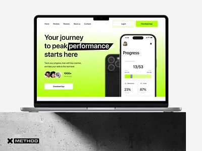 LMS App Website Hero Page app coach design figma hero landing learning learning management system lms main page mobile app site study ui ux website
