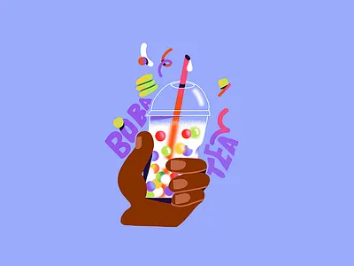 Bubble Tea illustration app branding design graphic design illustration logo typography ui ux vector