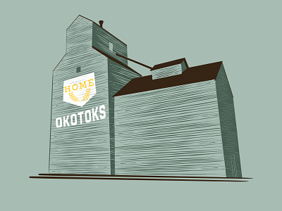 Grain Elevator | Artwork alberta apparel design branding cowboy design grain elevator graphic design illustration okotoks retro vector vintage western