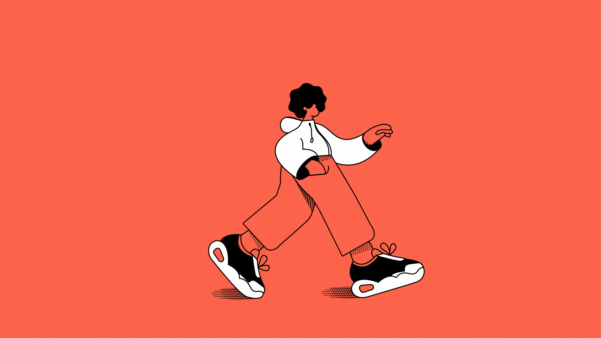 Character with outlines walk cycle app branding design graphic design illustration logo typography ui ux vector