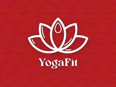 YogaFit - Minimalist Lotus Logo Design branding exercise fit graphic design gym identity design logo visual identity yoga