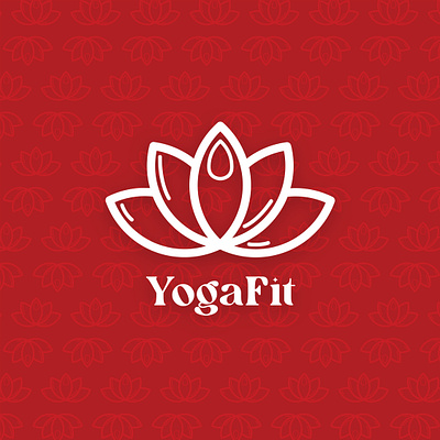 YogaFit - Minimalist Lotus Logo Design branding exercise fit graphic design gym identity design logo visual identity yoga