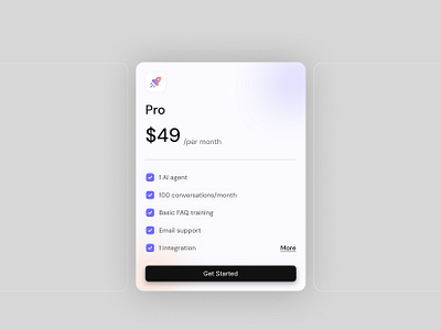 Pricing Card Design card design interface plan pricing product saas startup subscription ui ux web