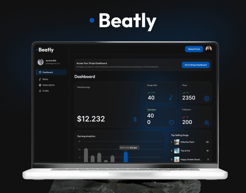 Marketplace for royalty-free music - Beatly design ui ui design ux ux design