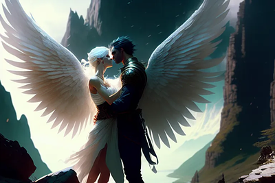 Angel Love angel love angel lovers angel wings angels illustration fantasy angels fantasy art