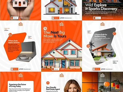 Real Estate Social Media Templates -Design Inspirations branding design design inspiration graphic design real estate social media post social media templates