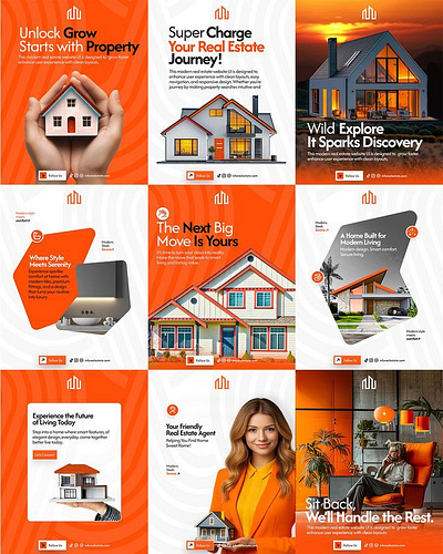 Real Estate Social Media Templates -Design Inspirations branding design design inspiration graphic design real estate social media post social media templates