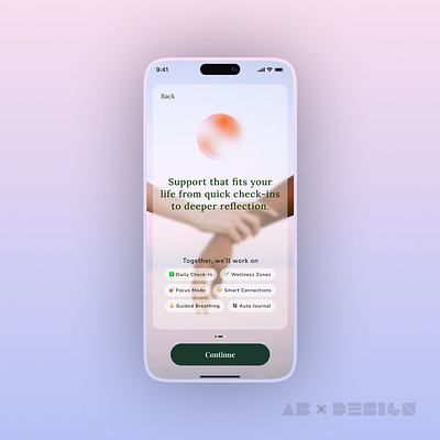 Mental Health Onboarding concept design gradient graphic design interface onboarding ui ux walkthrough