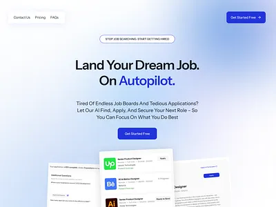 AI Job Finder: Apply Verse landing page ui design website design