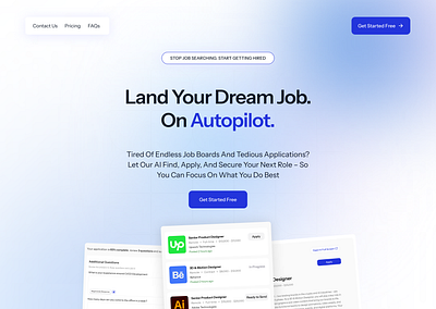 AI Job Finder: Apply Verse landing page ui design website design