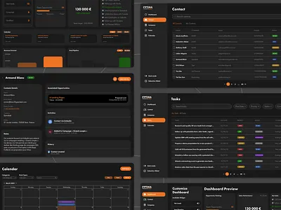 OPTIMA contact crm dark mode kpi monitoring ui ux