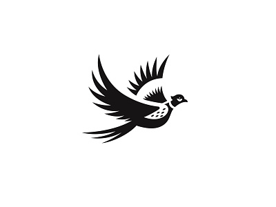 Pheasant alex seciu bird logo branding flying pheasant logo graphic design hunting logo logo design logo designer negative space bird pheasant pheasant logo wild bird logo