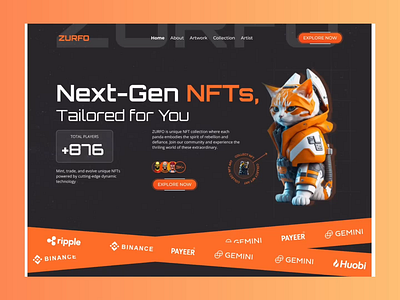 Zurfo - NFTs Landing page branding custom website design figma figma design figma website fullstack development fullstack website landing page logo ui ui ux design user interface design web design webflow design webflow development website design website mockup wordpress wordpress website