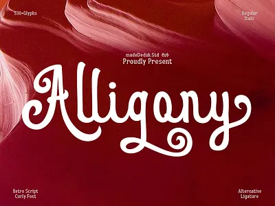 Alligony Retro Script birthday font brand identity brush calligraphy christmas font classic content font cute font fashion headline font invitation font kids font logotype retro font romance font script summer font valentine font vintage font wedding font