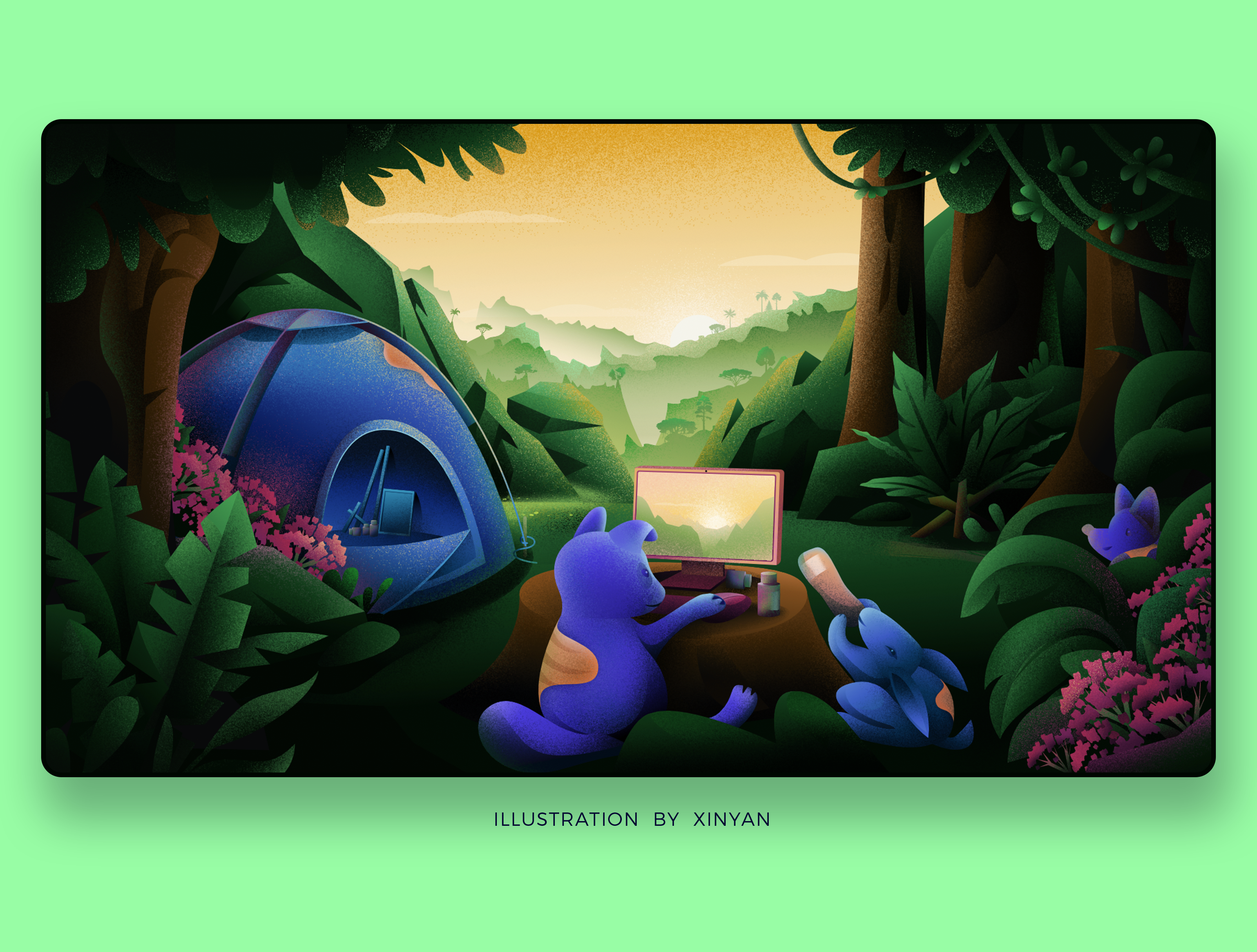 Example of Landscape Scene Poster Illustration