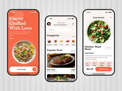 Food Delivery App UI Design app design ecommerce food food app food app design food app ui food delivery food delivery app food delivery application food delivery service food order food ordering app mobile mobile app mobile app design online food ordering app restaurant restaurant app ui uiux
