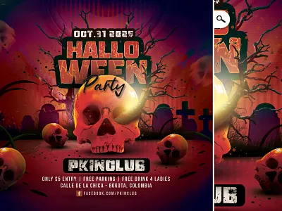 Halloween Party Flyer club deadman event flyer night party themed
