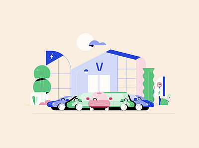 Vavoom electric vehicle financing group - video illustrations app branding design graphic design illustration logo typography ui ux vector