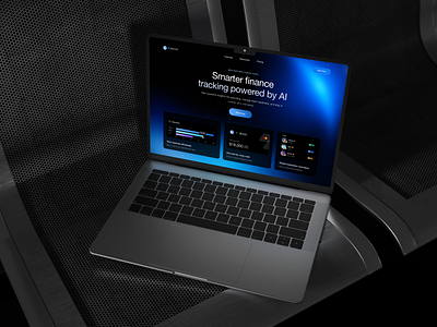 AI Finance Tracking Website ai website black and blue dark theme finance website hero section landing page space ui ux webdesign website