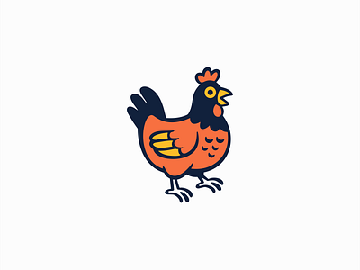 Cheerful Hen Logo animal bird branding chicken design eggs farm food fun hen identity illustration logo mark mascot playful restaurant retro symbol vector