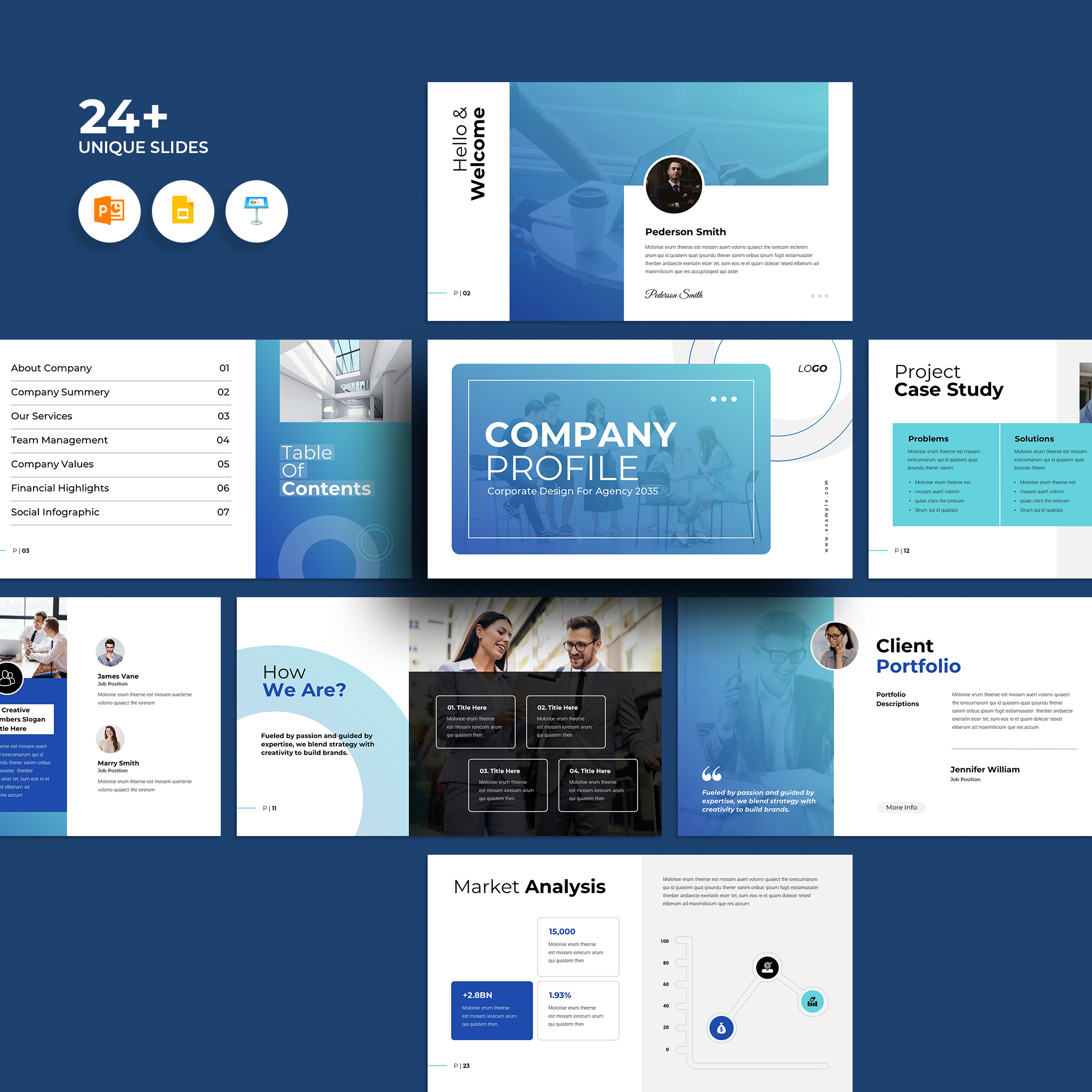 Company Profile Presentation Template agency app architecture branding business company profile corporate design google slide illustration logo marketing plan minimal pitch deck powerpoint presentation proposal slide ui