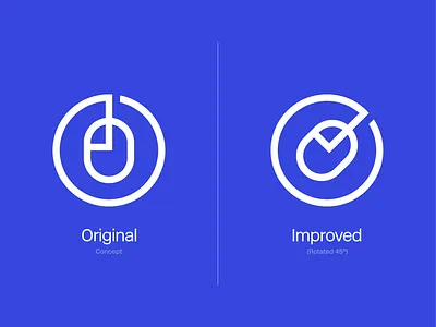 OneClick Symbol Improvement branding click fast feedback improvement line logo logodesign logodesigner mark minimal modern mouse one simple startup symbol