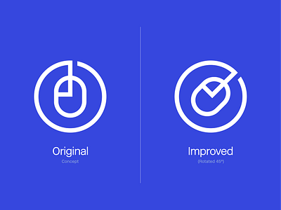 OneClick Symbol Improvement branding click fast feedback improvement line logo logodesign logodesigner mark minimal modern mouse one simple startup symbol