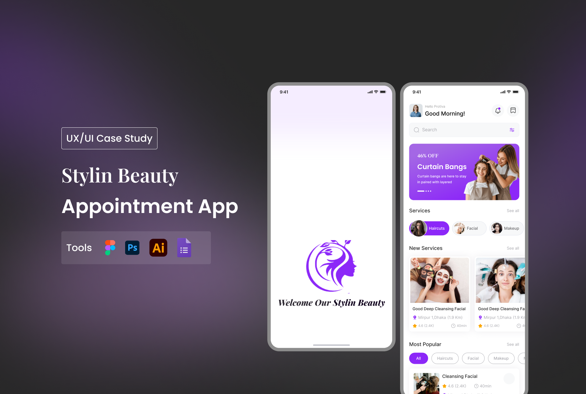 Salon Appointments App UX/UI Case Study beauty app beauty salon parlor app salon salon app ui desogn