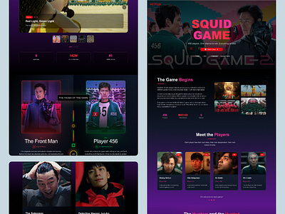 Squid Game Netflix Series Landing Page Design landing page landing page design netflix netflix design netflix series squid game squid game landing page squid game website ui ui design ui ux design ux design web design website design
