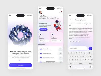 AI Productivity Mobile App Design ai assistant app app design app interface app ui artifical intelegence image generation ios app mobile mobile app mobile app design mobile application product design saas uiux