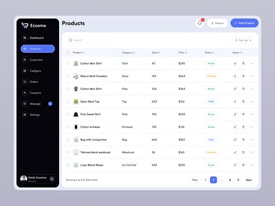 Product Page - Ecommerce Dashboard b2b b2c clean ui crm delisas e commerce ecommerce ecommerce dashboard modern ui product page saas web app