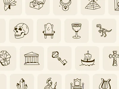 Doodle Museum Icon Set art display event