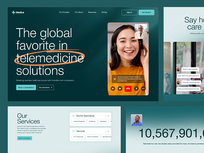 Mediva - Telemedicine Health Platform application care clinic company design doctor elementor framer health hospital landing page pharmacy platform telemedicine ui webflow website wordpress