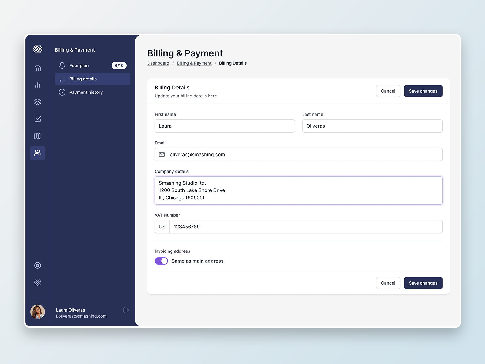 Billing & Payment / Billing details graphic design ui ux web design