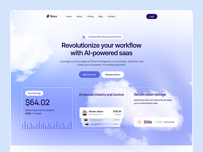 Nexa. ai artificial intelligence finance fintech landing page saas saas landing page saas ui web web design webflow website