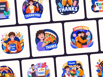 Thank You Illustration Set gratefulness